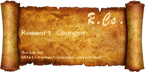 Remmert Csongor névjegykártya